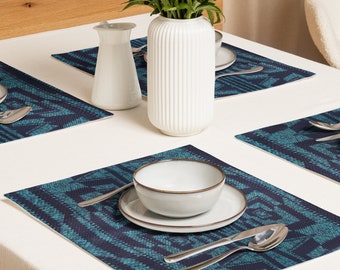 Winter Table Decor, Set of Placemats and Table Runner in Crochet Design Humble Blues Patterns, Practical Last Minute Gifts