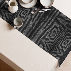 Custom Crochet Patterns, Modern Table Decor Runner, Black and Gray Design House Warming Last Minute and Practical ideas for Versatile Gifts bild 7