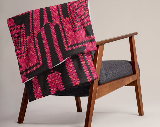 Perfect Holiday Gift - Cozy Crochet Design Throw Blanket, Check Mate Patterns for Chilly Nights, Warm and Cozy Decor