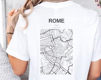 MAPPA DELLA CITTÀ DI ROMA T-shirt Camicia della città Camicia della città di Roma per gli amanti di Roma I love Roma Camicia Studente Camicia Anno all'estero Italia Regalo per amico Italia