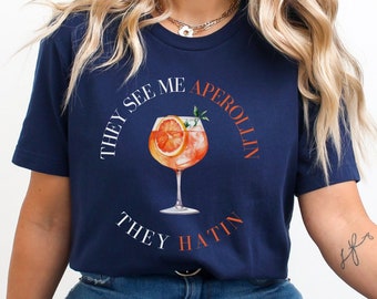 APEROL SPRITZ T-Shirt summer shirt for cocktail nights, aperol shirt for girls night out, summer shirt cocktail party, bridal party shirt