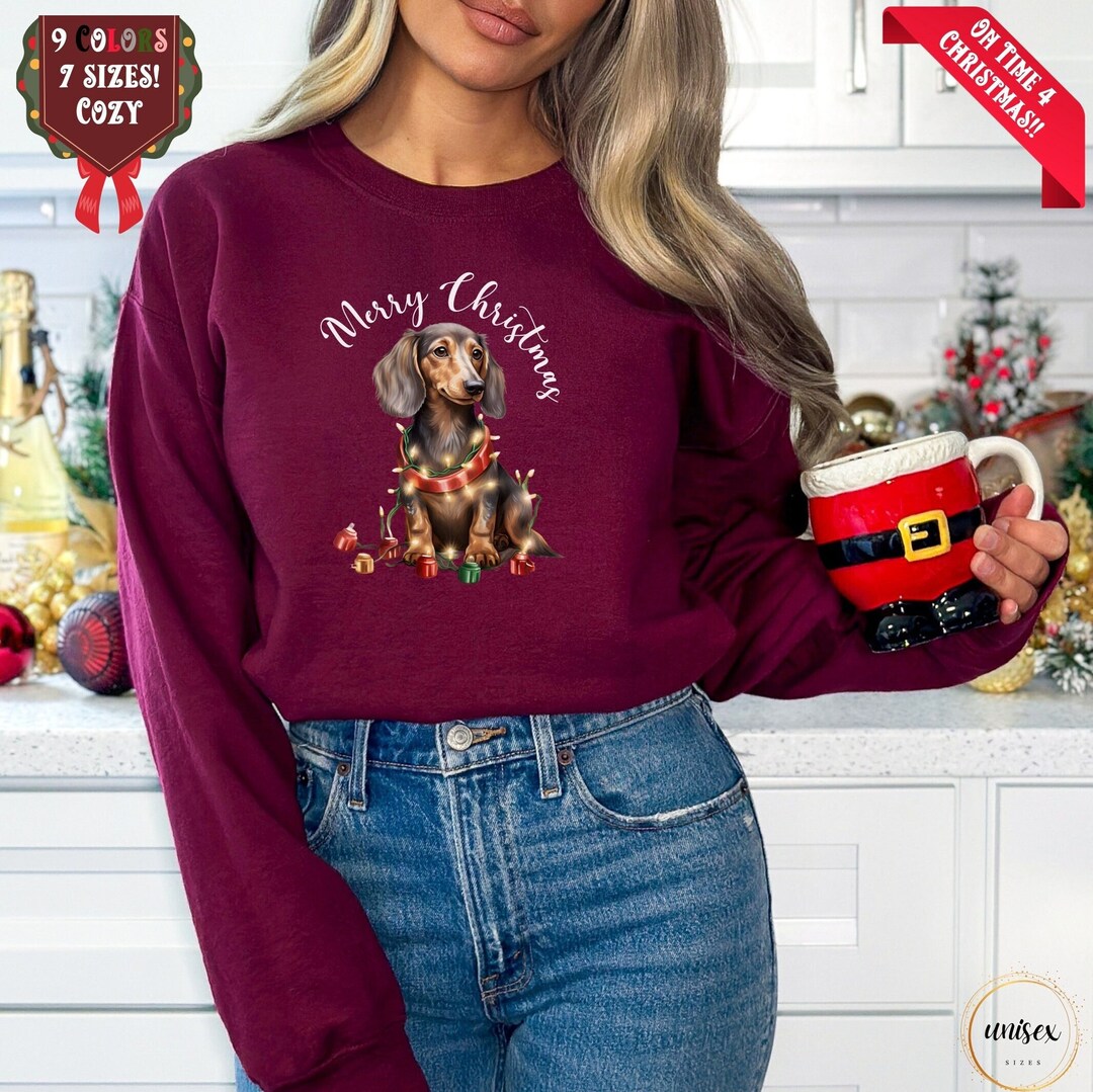 DACHSHUND CHRISTMAS SWEATER for Doxie Lovers Wiener Dog Etsy