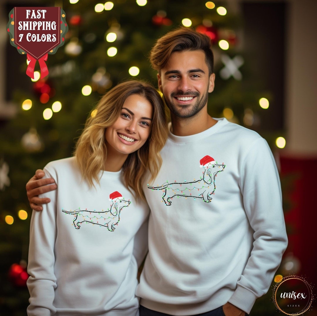 DACHSHUND CHRISTMAS SWEATER for Doxie Lovers, Wiener Dog Owners