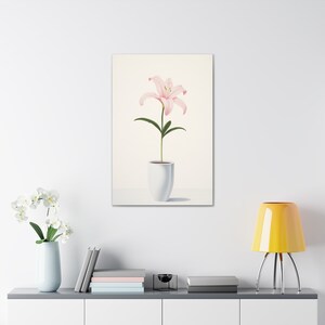 Colored pencil artwork of pink lily for elegant home decor
