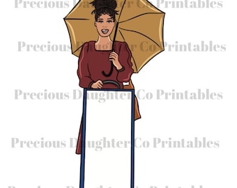 JW Preaching Cart Clipart, JW Sisters Art (Digital Download)