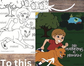 Målarbild för familjegudstjänsten, barnens paradisscen (digital nedladdning)