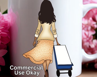 JW Preaching Cart Clipart, Sisters Ministry Art (Digital Download)