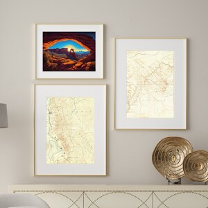 Salt Lake / Park City Zion Arches, Utah, Berglandschaft, Vintage Karten, Poster