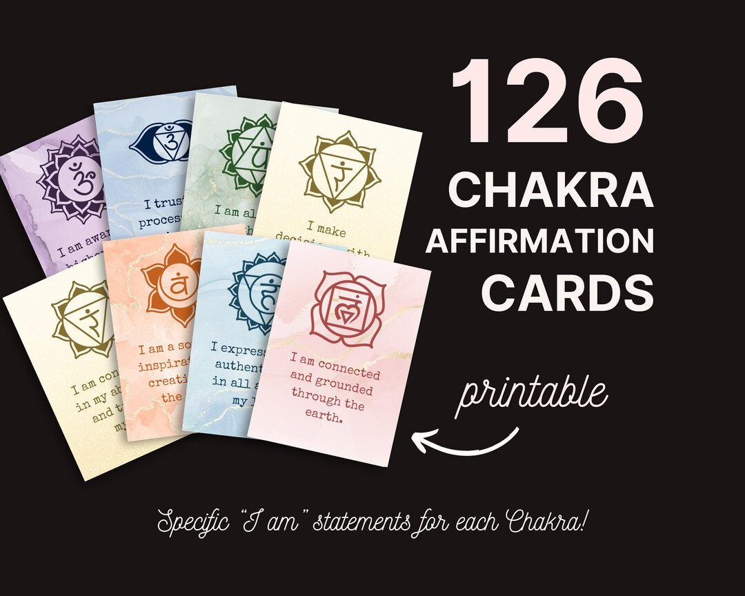 Chakra Affirmation Cards Printable Instant Download Positive - Etsy