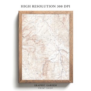 Frisco Vintage Karte druckbare, geologische Berghöhe Wandkunst, historische Colorado Poster-Druck, antiker gedämpfter Erdton, 1934