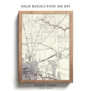 Mapa vintage imprimible de Houston, arte rústico de pared con elevación geológica, póster histórico de Texas, tonos tierra apagados antiguos, 1922.