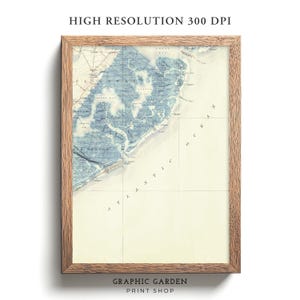 Atlantik Stadt Vintage Karte druckbare, geologische Höhe Vertikale Wandkunst, historische New Jersey Plakatdruck, gedämpfte Erdtöne, 1894