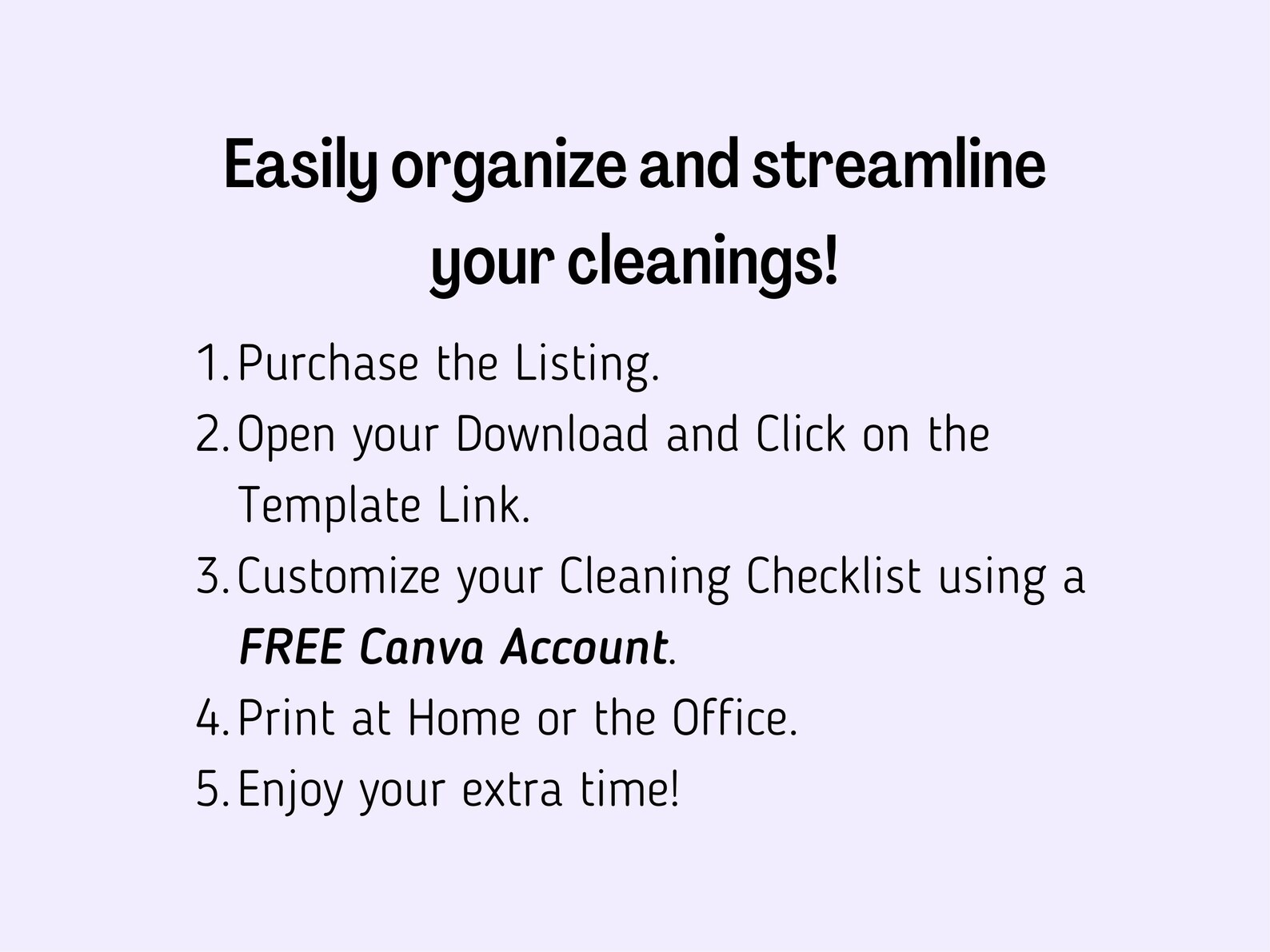 Cleaner Checklist for Short Term Rentals, Editable Airbnb Template