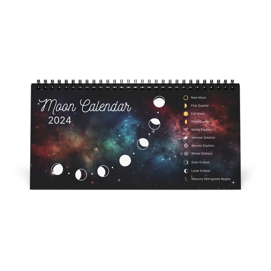 Moon Phases 2025 Desk Calendar, Astrological Signs, Zodiac