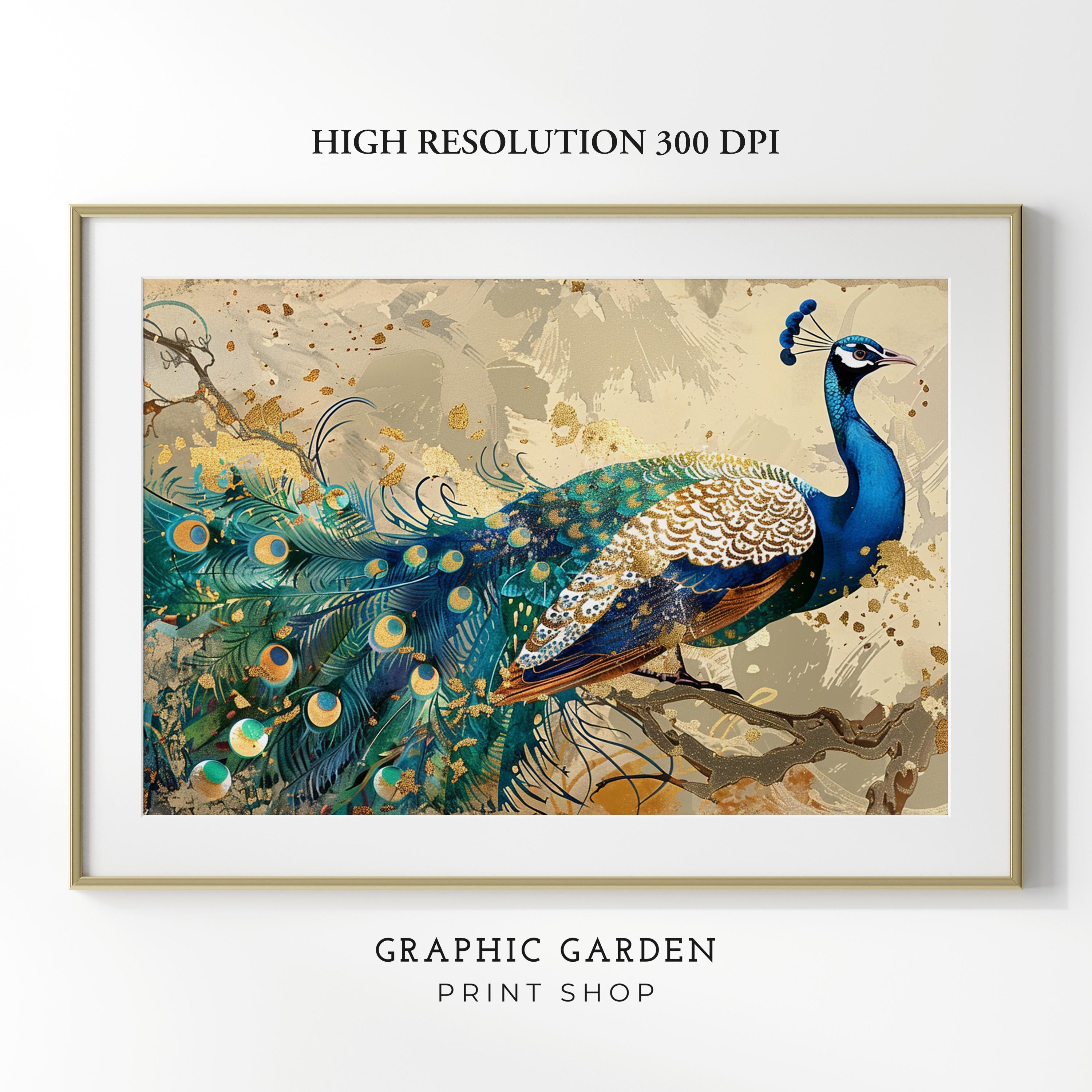 ★Original ART  ‘Peacock’ Amazon.com: Mimik Peacock Oil Painting Vintage Unframed