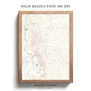 Salt Lake City Vintage Karte druckbare, geologische Berg Provo Wandkunst, historische Utah Plakatdruck, antike gedämpfte Erdtöne, 1885