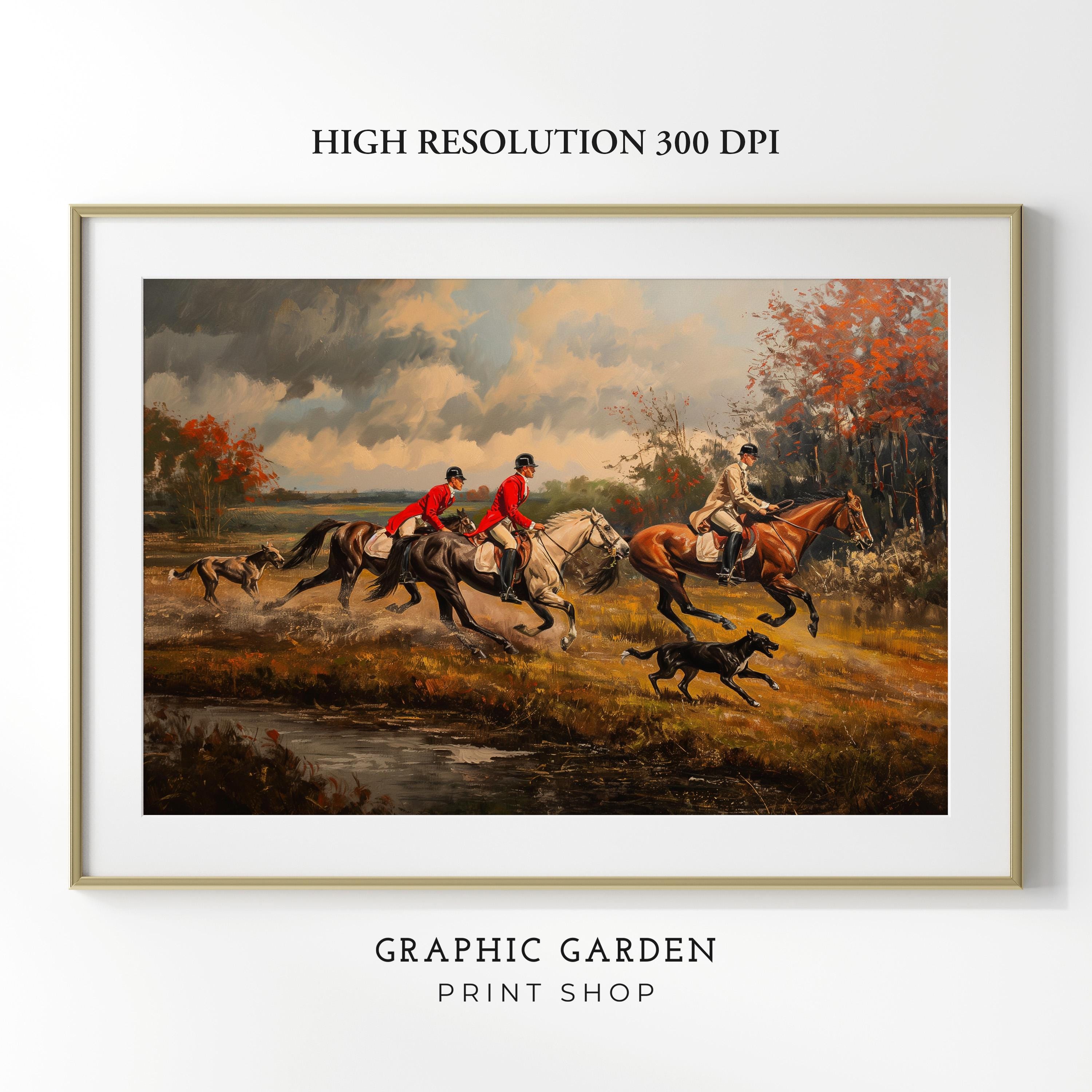 フォクスハンティングのプリント Fox Hunting Print - Etsy