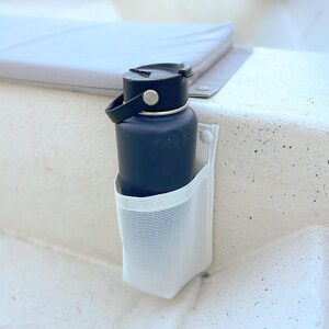 Large Fabric Boat Cup Holder Made In USA- Screw Snap Mounted Drink Holder Made to Securely Hold a Large Water Bottle or Coffee Tumbler
