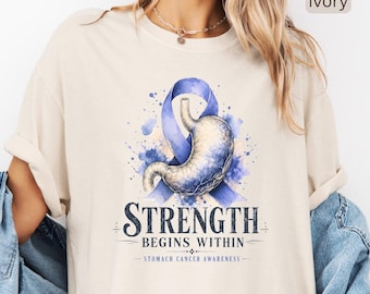 Stomach Cancer Shirt Periwinkle Ribbon Awareness Comfort Colors T-shirt Gastric Cancer Gift Cancer Warrior Shirt