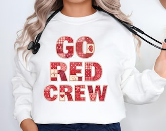 Go Red Day Sweatshirt Heart Month Nurse Shirt Heart Health Support Gift