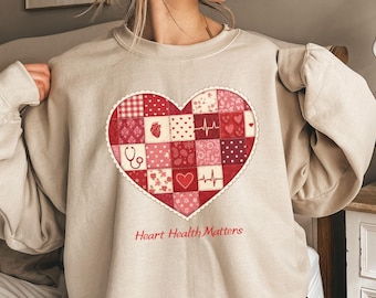 Heart Month Awareness Sweatshirt Go Red Nurse Shirt Heart Health Support Gift