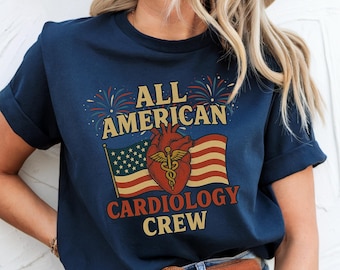 4th of July Nurse Shirt, Cardiology Crew Tee, Heart Nurse Shirt, Patriotic Cardiac Medical Staff Tee, Cardiac Cath Lab Team Gift