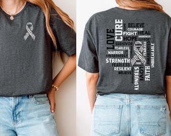 Neuroendocrine Cancer Awareness Shirt for Men and Women - Empowering Zebra Ribbon Tee for Fighters, Survivors & Supporters