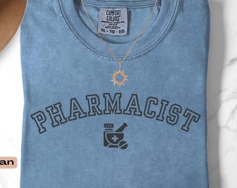 Comfort Colors Pharmacist T-Shirt: Vintage Collegiate Pharmacy Tee