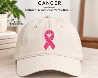 Breast Cancer Hat Embroidered Pink Ribbon Breast Cancer Awareness Baseball Cap Survivor Support Gift Awareness Walk Advocacy Family Support