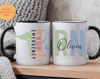 Personalized Nurse Coffee Mug, Custom RN Cup, Gift for Nurse, Nurse graduate, Nurse Appreciation, Custom Name Mug