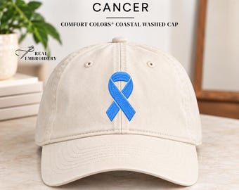 Prostate Cancer Hat Embroidered Blue Ribbon Prostate Cancer Gift Survivor Support Fighter Custom Baseball Cap Awareness Walk Family Support