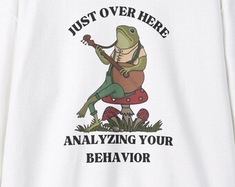 Analyzing Your Behavior Frog Unisex Heavy Blend™ Crewneck Sweatshirt; Behavior Analyst BCBA Funny Gift; Gift for Therapist or Teacher