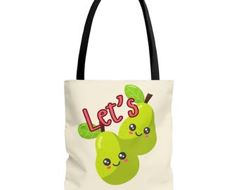 Let's Pair - Behavior Analysis Beige Tote Bag (AOP); Cute BCBA Behavior Analyst Gift