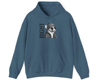 Right Rat Unisex Heavy Blend ™ Kapuzen-Sweatshirt; Cleveres Verhalten Geschenk; Die Ratte ist immer das richtige Geschenk für Verhaltenstherapeuten; Hipster-Ratte