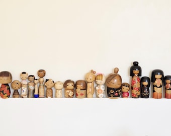 NEW - A variety of Vintage Rare Kokeshi Japanese Wooden Collectible Doll Minimalistic Figurine Interior Gift