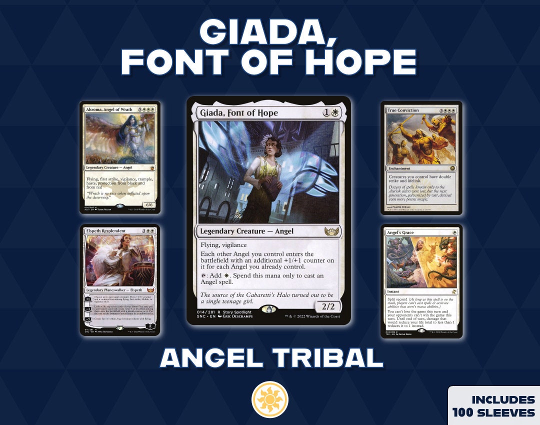 Giada, Font of Hope Custom Commander Angel Tribal Deck. 100 Card Deck Commander EDH MTG Magic