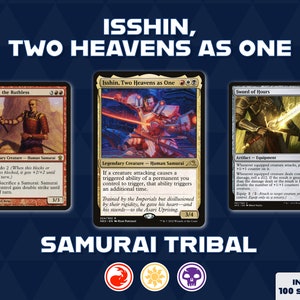 Isshin, Two Heavens as One Custom Samurai tribal deck. 100 Card Commander EDH Deck MTG Magic the Gathering