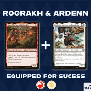 mtg rograkh son of rohgahh commander deck MTG Commander Deck EDH Deck Ardenn, Intrepid Archaeologist & Rograkh, Son  of Rohgahh 100 Magic Cards Custom Deck Equipment