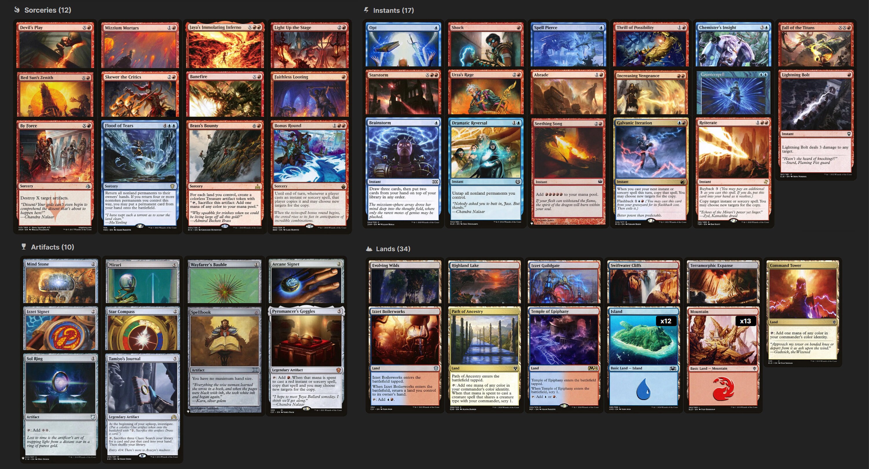 Custom Spellslinger Deck. Three Commander Options! Galazeth