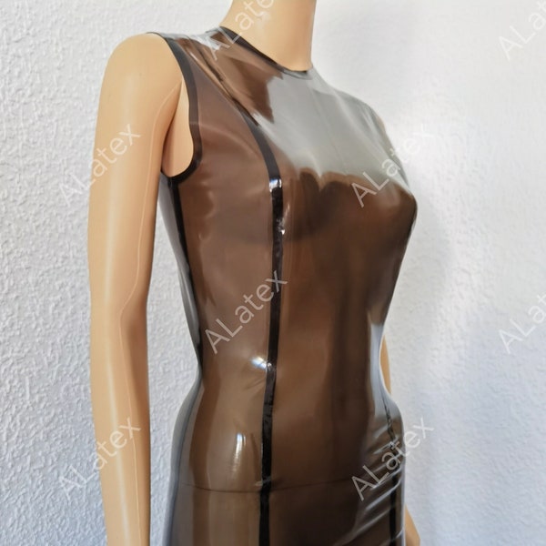 High quality, premium princess-cut natural latex rubber dress, handmade in Europe