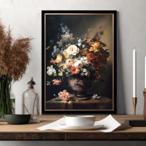 Flower Vase Portrait | Living Room Decor | Downloadable PRINTABLE Digital Art Print