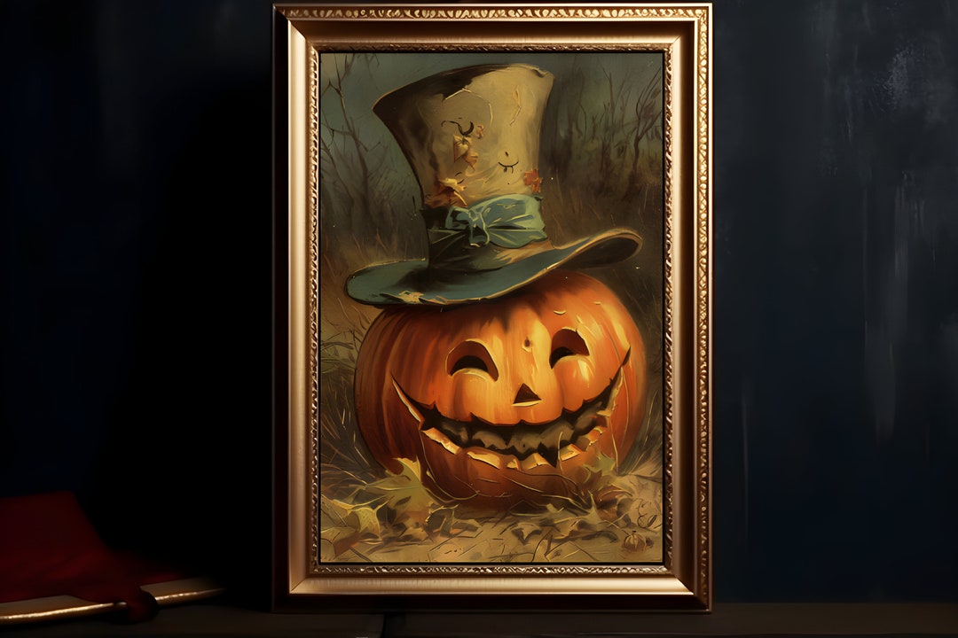 Jack O Lantern Gothic Painting, Halloween Print (digital Download) - Etsy