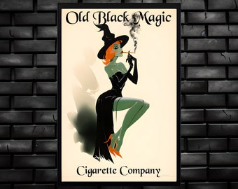 black magic cigarette Old Black Magic Witch Halloween Poster, Gothic Home Decor (Digital Download) black magic cigarette Old Black Magic Witch Halloween Poster, Gothic Home Decor (Digital Download)