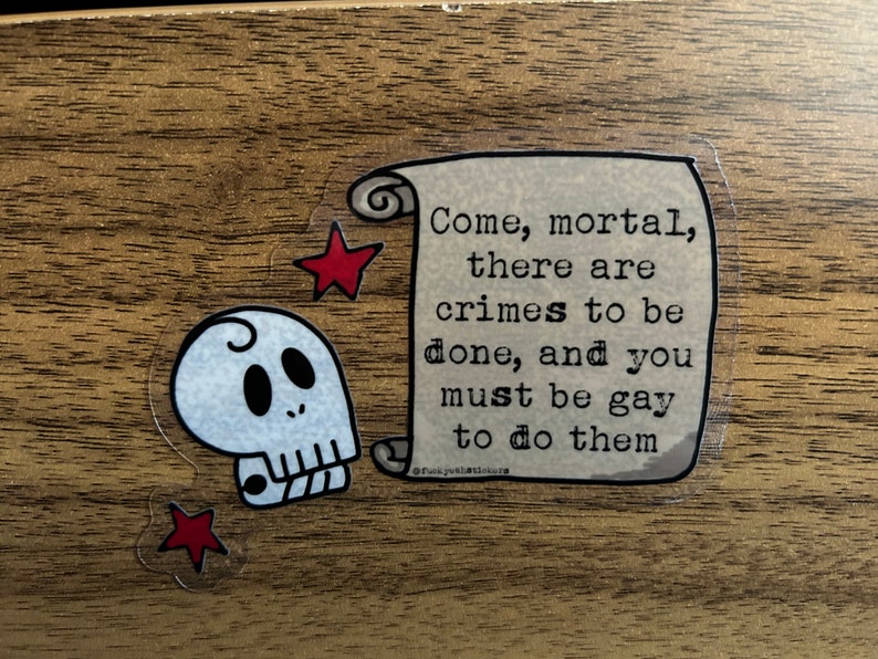 Be Gay Do Crime Sticker Vinyl Laptop, Water Bottle, Planner Journal ...