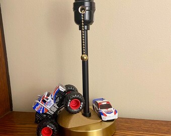 Lucas Oil Custom Lamp, Semi Truck and Race Car, Bedroom Lighting Fixtures, Bedside Light