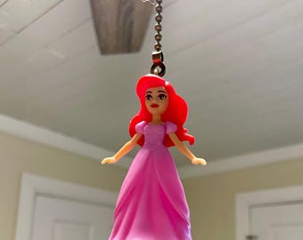 Princess Fan Pull, Light Chain Pull, Mermaid