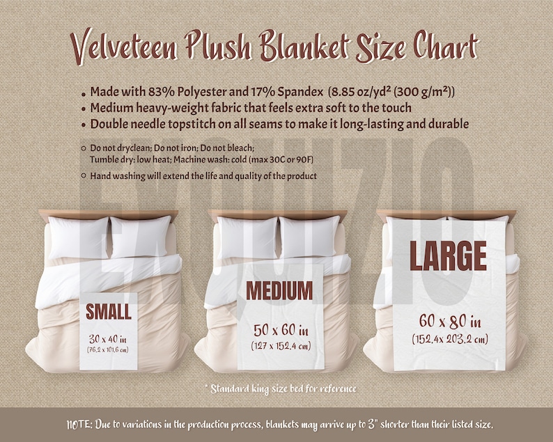 Velveteen Plush Blanket Size Chart Printify Blanket Size Guide Mockup