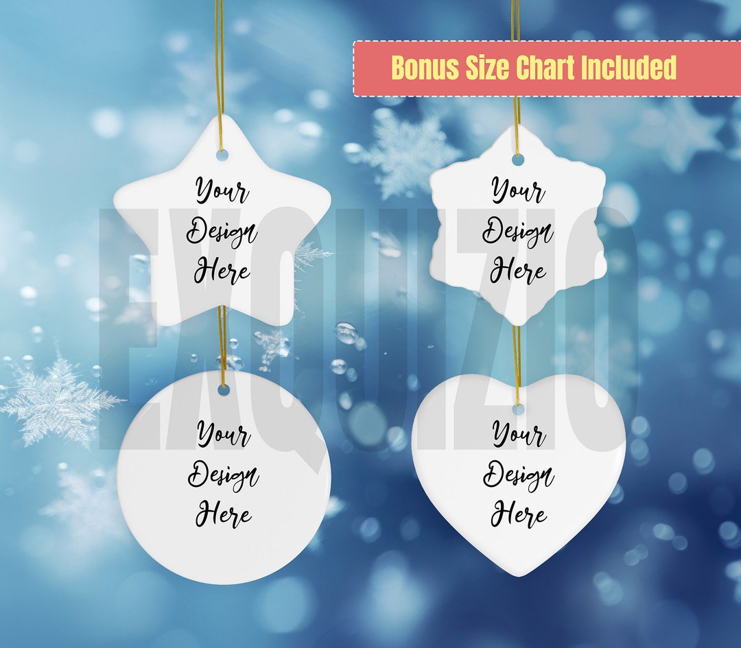 Christmas Ornaments Mockup Size Chart Tree Ornament Mockup Christmas Mock Ups Ceramic Ornaments