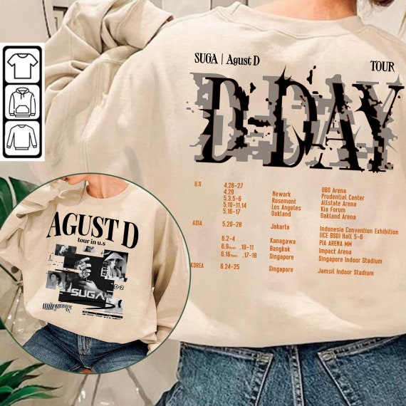 Suga Agust D Tour 2023 Shirt Agust D D-day Album Shirt - Etsy