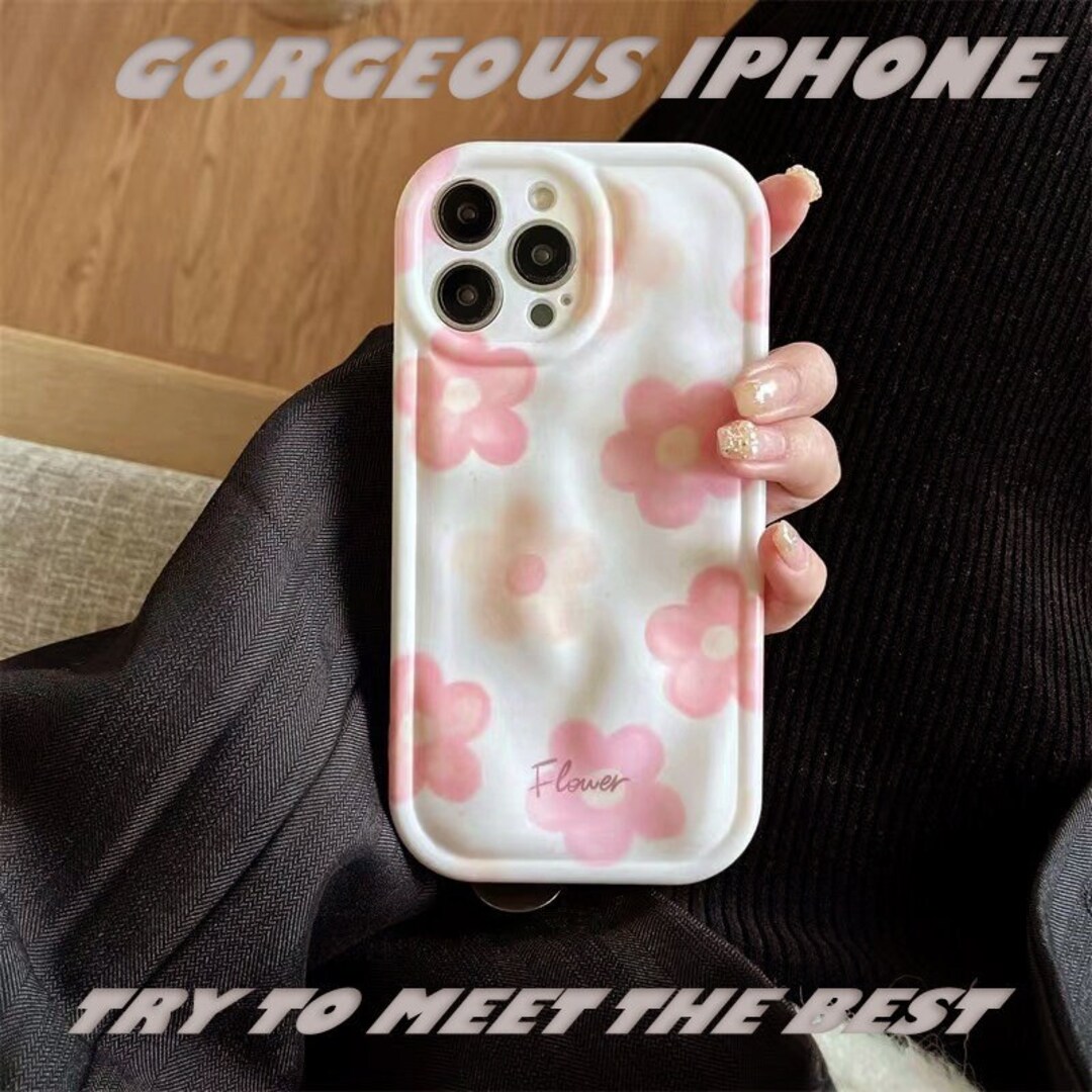 Full Screen Pink Flower Phone Case for Iphone 14 13 12 11 Pro Etsy